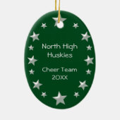 Cheerleader Blonde Red en Black Keramisch Ornament (Achterkant)