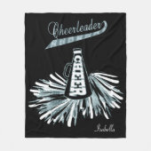 Cheerleader 📣 💖 - Blue Glitter en Black Fleece Deken (Voorkant)