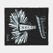 Cheerleader 📣 💖 - Blue Glitter en Black Fleece Deken (Voorkant (Horizontaal))