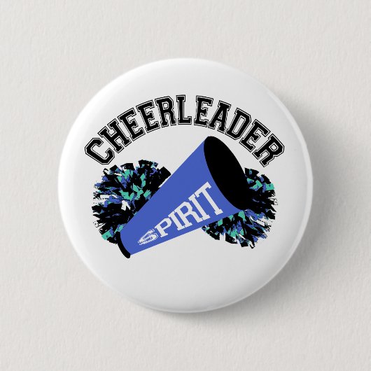 Cheerleader Blue Ronde Button 5,7 Cm (Voorkant)