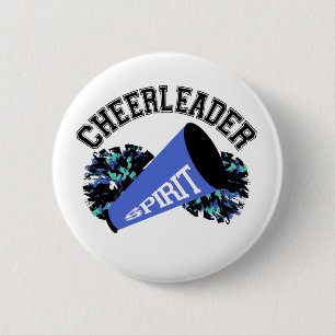 Cheerleader Blue Ronde Button 5,7 Cm