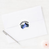 Cheerleader Blue Ronde Sticker (Envelop)