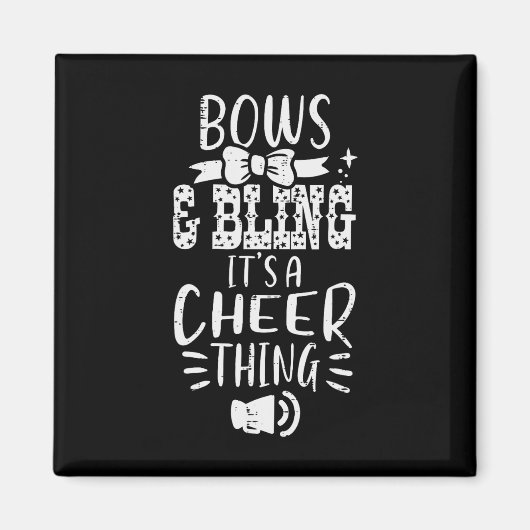 Cheerleader Boogjes Bling Cheer Ding Cheerleading  Magneet (Voorkant)