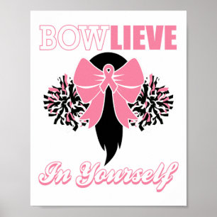 Cheerleader Borstkanker Shirt Pink Bow Cheer GIF Poster