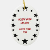 Cheerleader Brunette Black & Red Keramisch Ornament (Achterkant)