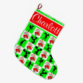 CHEERLEADER CANDY CANE KERSTKOUS GROTE KERSTSOK (Voorkant (Hangend))