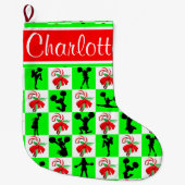 CHEERLEADER CANDY CANE KERSTKOUS GROTE KERSTSOK (Voorkant)