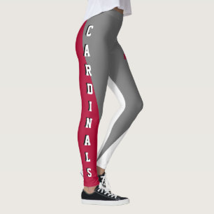Cheerleader Cardinaal Rood/grijs/wit team & Mascot Leggings