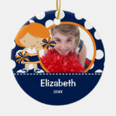 Cheerleader Cheer Foto Kerst Ornament (Voorkant)
