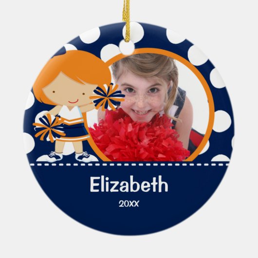 Cheerleader Cheer Foto Kerst Ornament (Achterkant)