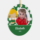 Cheerleader Cheer Foto Kerst Ornament (Rechts)