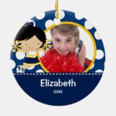 Cheerleader Cheer Fotokerstversiering Keramisch Ornament (Achterkant)