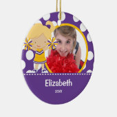 Cheerleader Cheer Fotokerstversiering Keramisch Ornament (Rechts)