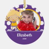 Cheerleader Cheer Fotokerstversiering Keramisch Ornament (Voorkant)