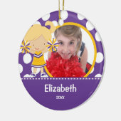 Cheerleader Cheer Fotokerstversiering Keramisch Ornament (Links)