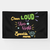 Cheerleader Cheer Loud Shine Bright Sparkle more  Spandoek (Horizontaal)