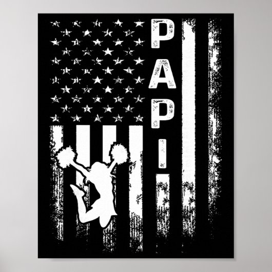 Cheerleader Cheer Papi Amerikaanse Vlag Vintage Ke Poster (Voorkant)