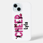 Cheerleader Cheer Pink Glitter Gepersonaliseerd Case-Mate iPhone Case (Achterkant)