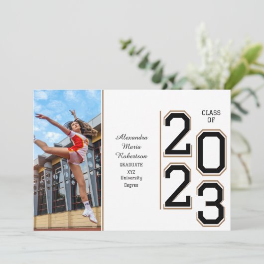 Cheerleader Cheer Senior Class of 2023 Afstuderen Kaart (Staand voorkant)