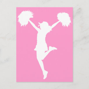 Cheerleader Cheering met  achtergrond Briefkaart