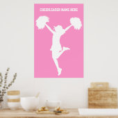Cheerleader Cheering met  achtergrond Poster (Keuken)