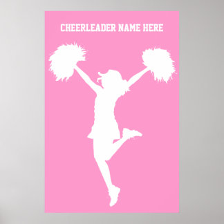 Cheerleader Cheering met achtergrond Poster