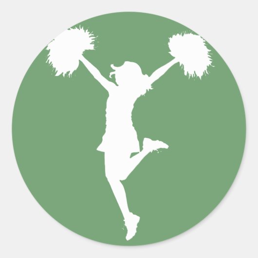 Cheerleader Cheering met achtergrond Ronde Sticker (Voorkant)