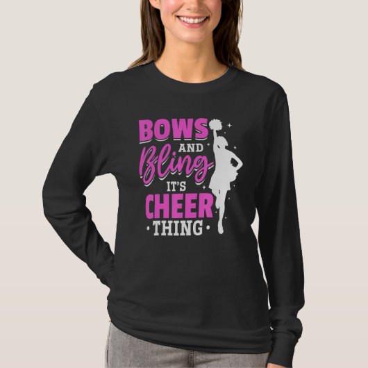Cheerleader Cheerleading Bows En Bling Het Is Chee T-shirt (Voorkant)