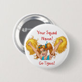 Cheerleader Cheerleading Button (Voorkant /achterkant)