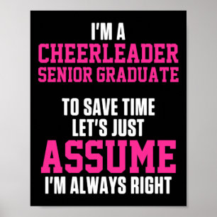 Cheerleader Cheerleading Juichen Rechts Senior Gra Poster