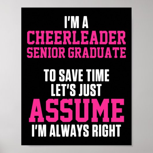 Cheerleader Cheerleading Juichen Rechts Senior Gra Poster (Voorkant)