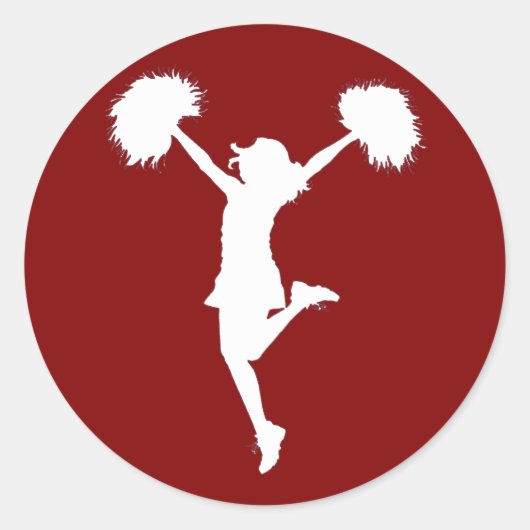 Cheerleader Cheerleading Outline Art van Al Rio Ronde Sticker (Voorkant)