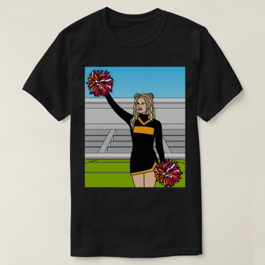 Cheerleader Cheers dansen met pom poms 7 T-shirt (Design voorkant)
