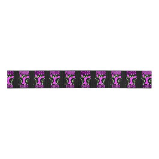 Cheerleader Coach Black 3-inch grosgrain lbon Grosgrain Lint (Voorkant)
