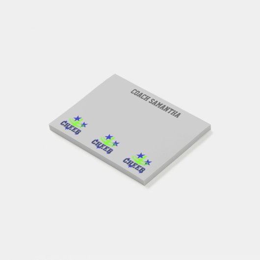 Cheerleader coach grijs gepersonaliseerd artikel post-it® notes (Schuin)
