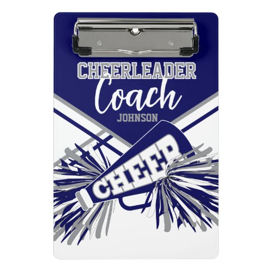 Cheerleader Coach - Marineblauw, Gary & Wit Mini Klembord (Voorkant)