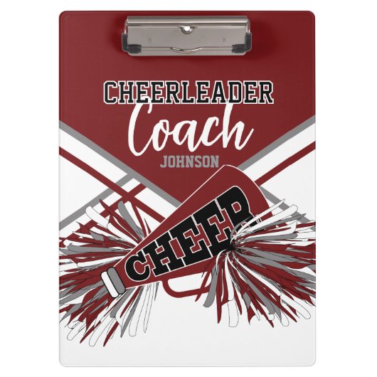 Cheerleader Coach - Maroon Red, Gary & White Klembord (Voorkant)