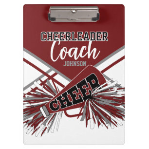 Cheerleader Coach - Maroon Rood, Gary & Wit Klembord