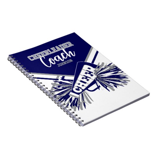 Cheerleader Coach - Navy Blue, Gary & White Notitieboek (Rechterzijde)