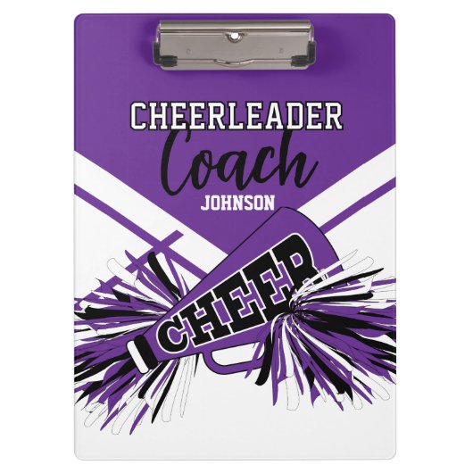 Cheerleader Coach - Purple, Black & White Klembord (Voorkant)
