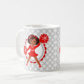 Cheerleader - Cute Red African American Cheer Koffiemok (Voorkant links)