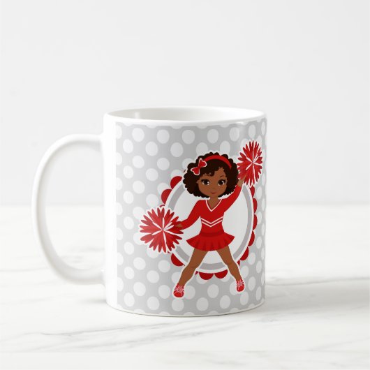 Cheerleader - Cute Red African American Cheer Koffiemok (Links)