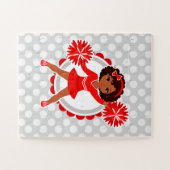 Cheerleader - Cute Red African American Cheer Legpuzzel (Horizontaal)