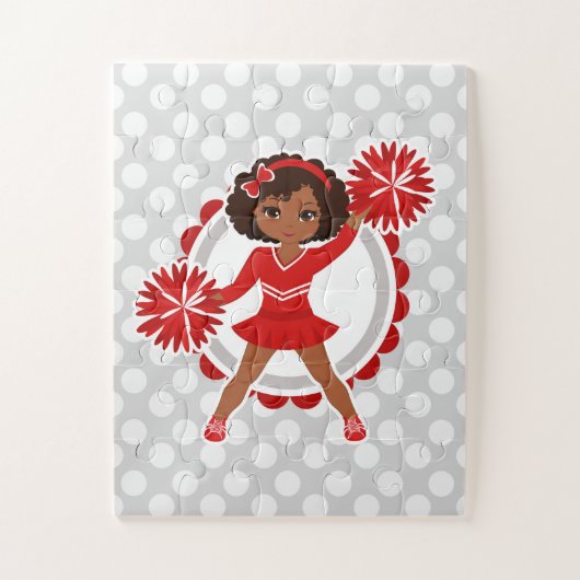 Cheerleader - Cute Red African American Cheer Legpuzzel (Verticaal)