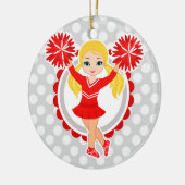 Cheerleader - Cute Red Blonde Cheer Keramisch Ornament (Links)