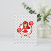 Cheerleader - Cute Red Brunette Cheer Briefkaart (Staand voorkant)