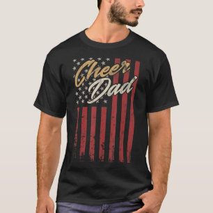 Cheerleader Dad Cheer Dad American Flag School T-shirt