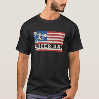Cheerleader Dad Funny Cheer Dad American Flag F T-shirt