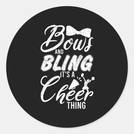 Cheerleader dance bows en Bling it a koun ding Ronde Sticker (Voorkant)