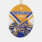 Cheerleader 📣 - Dark Blue, Gold en White 2 Keramisch Ornament (Rechts)